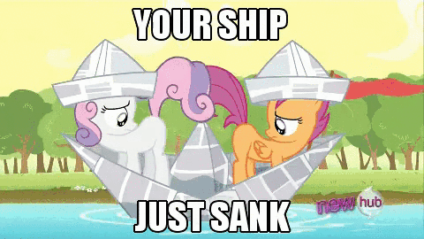 Sinking Boat Ship Just Sank My Little Pony GIF