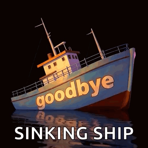 Sinking Ship Saying Goodbye GIF