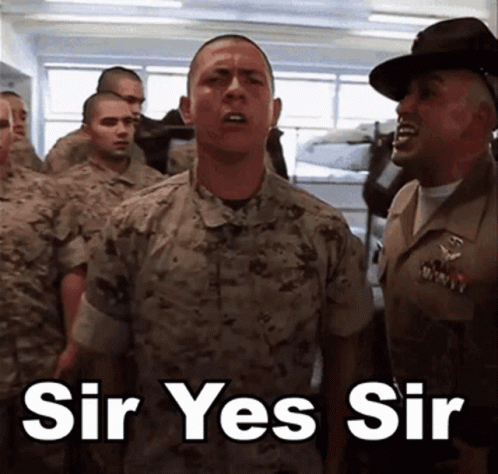 Sir Yes Sir Full Metal Jacket Movie Scene GIF