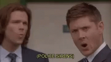 Supernatural Shocked By Police Siren GIF