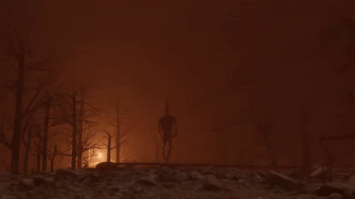 Siren Head Fall Down In Dead Forest GIF