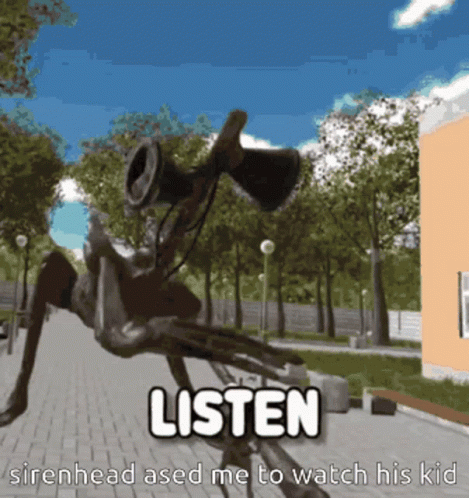 Siren Head Petting Son On The City GIF