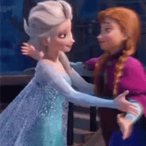 Sis Elsa And Anna Love Hug GIF