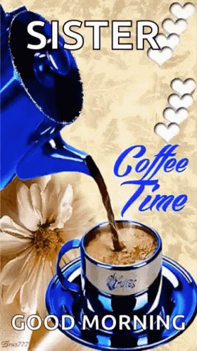Sister Coffee Time Cup Pouring GIF