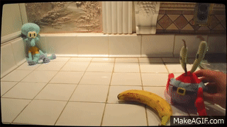 Sitting Squidward Toy GIF