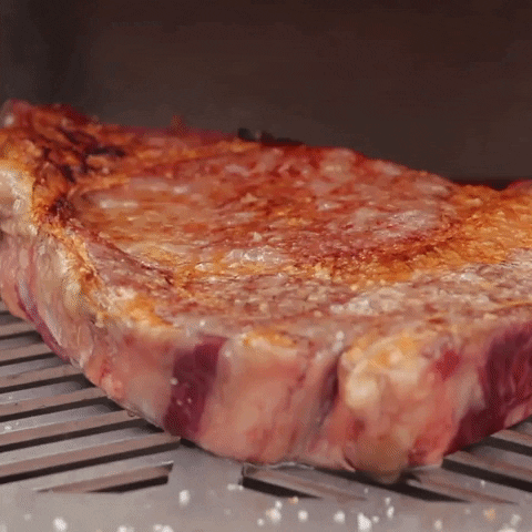 Sizzling Scrumptious Steak Grilling GIF