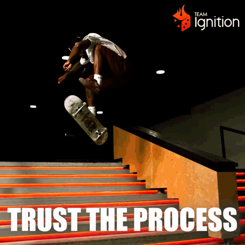Skateboarder Doing Trick On Stairs GIF