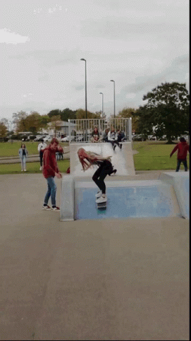 Skateboarding Girl Ramp Fails GIF