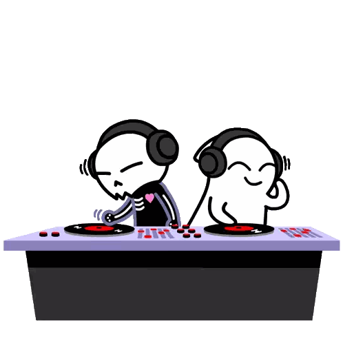 Skeleton and Ghost Playing Music