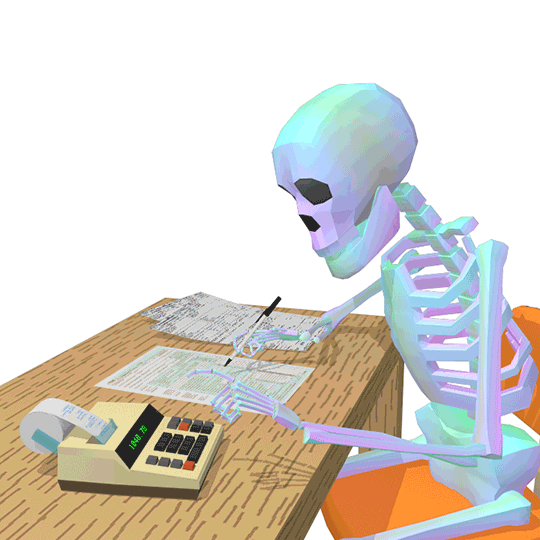 Skeleton Computing Taxes GIF