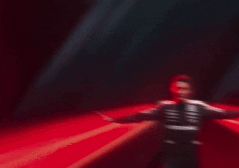 Skeleton Costume Dancing Dark Room Red Lights