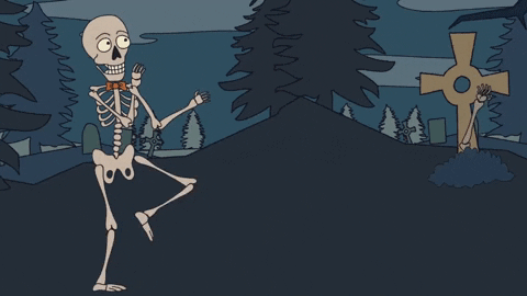 Skeleton Dance Happy Halloween Graveyard GIF