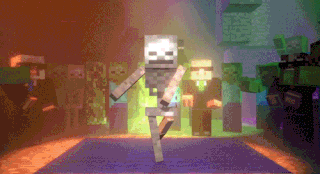 Skeleton Dance Minecraft Gif GIF