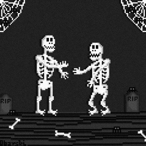 Skeleton Dance Pixel Macabre GIF