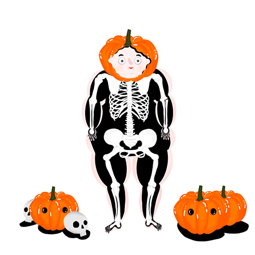Skeleton Dance Pumpkin Ghost Dance GIF