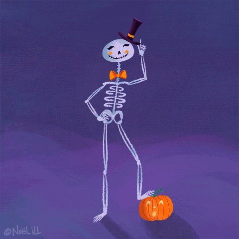 Skeleton Dance Purple Pumpkin Magician GIF