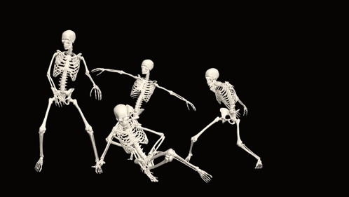 Skeleton Dancing On The Ground GIF