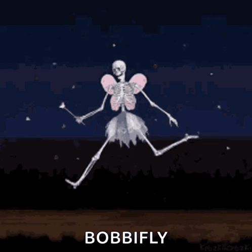 Skeleton Dressed As Fairy Holding Wand Bobbifly GIF