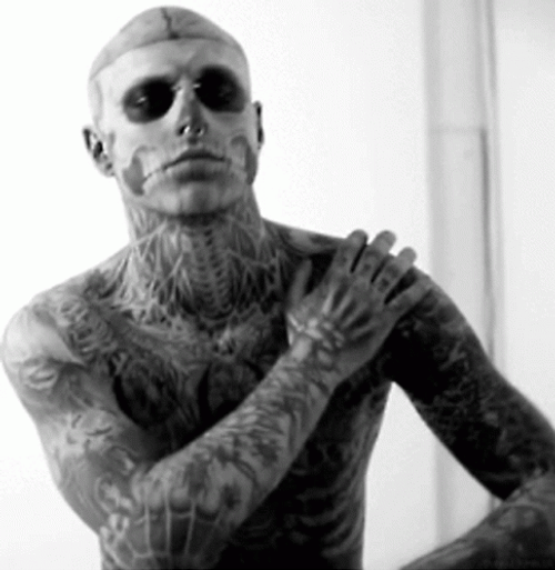 Skeleton Face Tattoo GIF