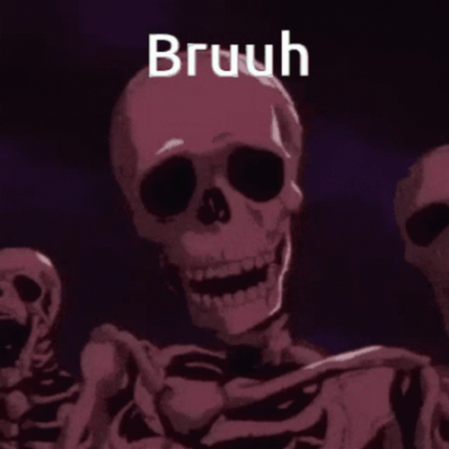 Skeleton Graveyard Bruh Meme GIF