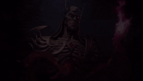 Skeleton Holding Purple Flame