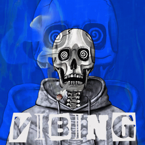 Skeleton in Hoodie Vibing