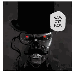 Skeleton in Top Hat Saying Nah I Win