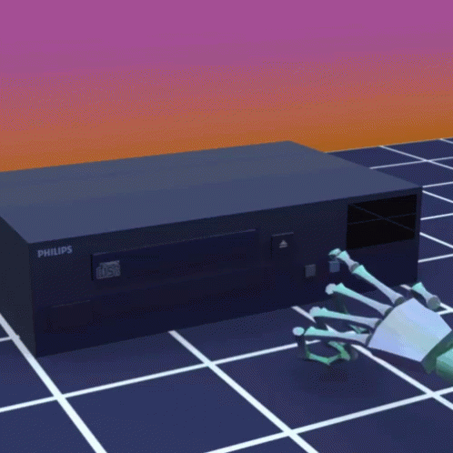 Skeleton Inserting Dvd In Dvd Player GIF