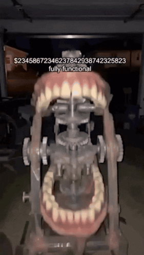 Skeleton Machine With Mouth Open Saying Fully Functional