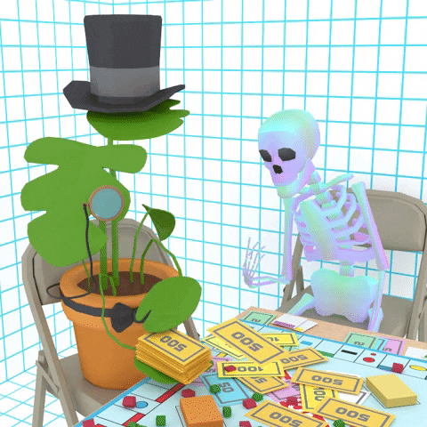 Skeleton Making It Rain GIF
