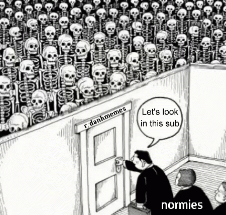 Black And White Skeleton Wave Meme GIF