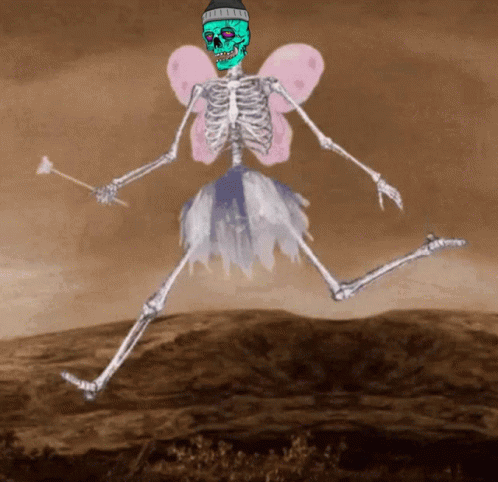 Skeleton Fairy Gliding Meme GIF