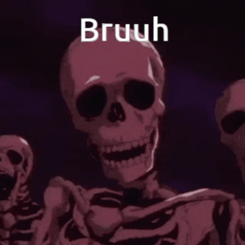 Skeleton Graveyard Bruh Meme GIF