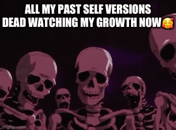 Skeleton Past Self Version Watching Growth GIF