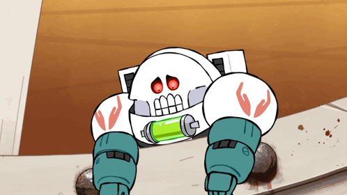 Skeleton Robot With Green Bottle in Mouth