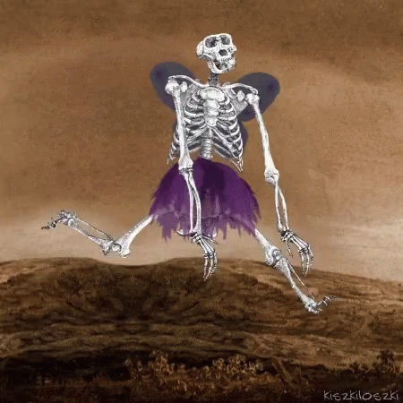 Skeleton Running Arms Down GIF