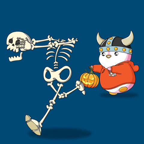 Skeleton Running Chased By Vikings GIF