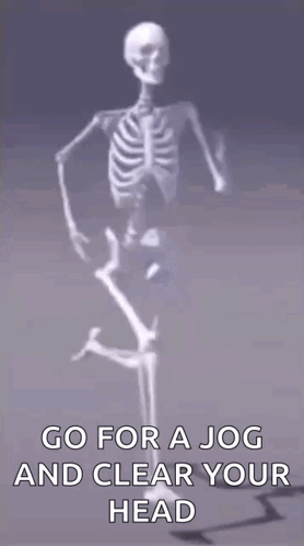 Skeleton Running Clearing Head GIF