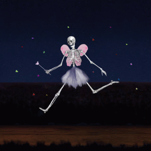 Skeleton Running Feeling Like A Princess GIF