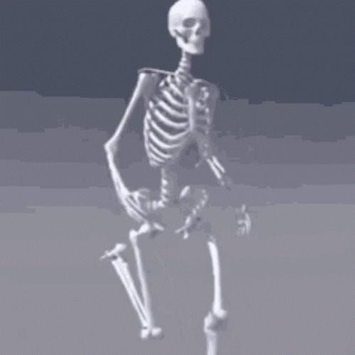Skeleton Running Focused On Road GIF