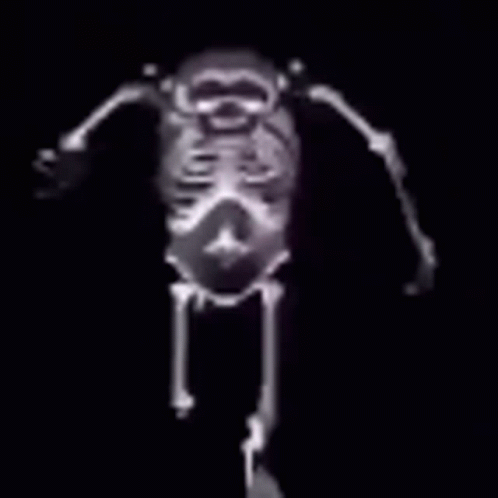 Skeleton Running In Dark GIF