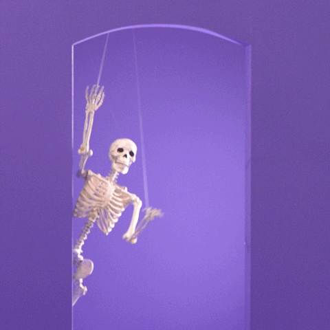 Skeleton Running Puppet Show GIF