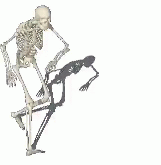 Skeleton Running Wild In Corner GIF