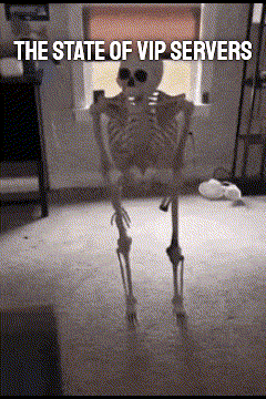 Skeleton Sitting by Window with VIP Servers