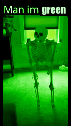 Skeleton Standing Saying Man Im Green
