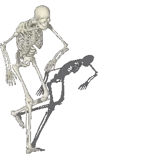Skeleton Standing With Shadow