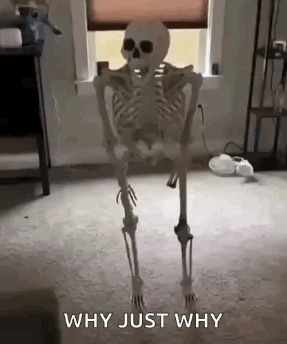 Skeleton Standing With Why Just Why
