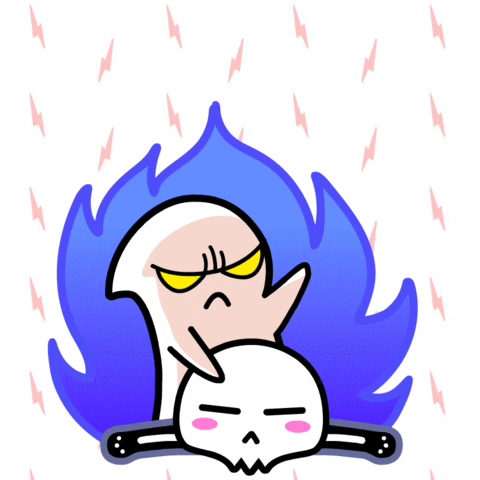 Skeleton Stopped Running Hit By Ghost GIF