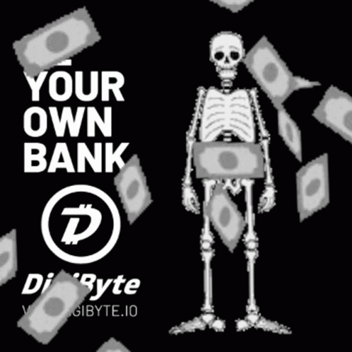 Skeleton Surrounded by Money Be Your Own Bank
