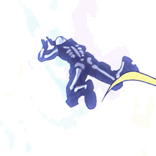 Skeleton Swimming In Ocean GIF